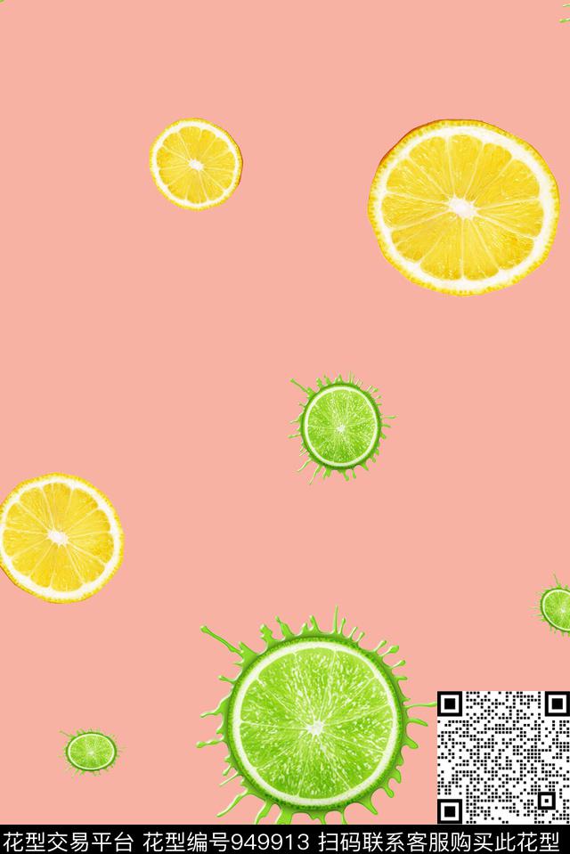2017pg101101.jpg - 949913 - 柠檬 简约 水果 - 数码印花花型 － 女装花型设计 － 瓦栏