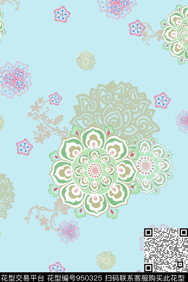 20170710.jpg - 950325 - 素雅 几何花卉 - 数码印花花型 － 女装花型设计 － 瓦栏
