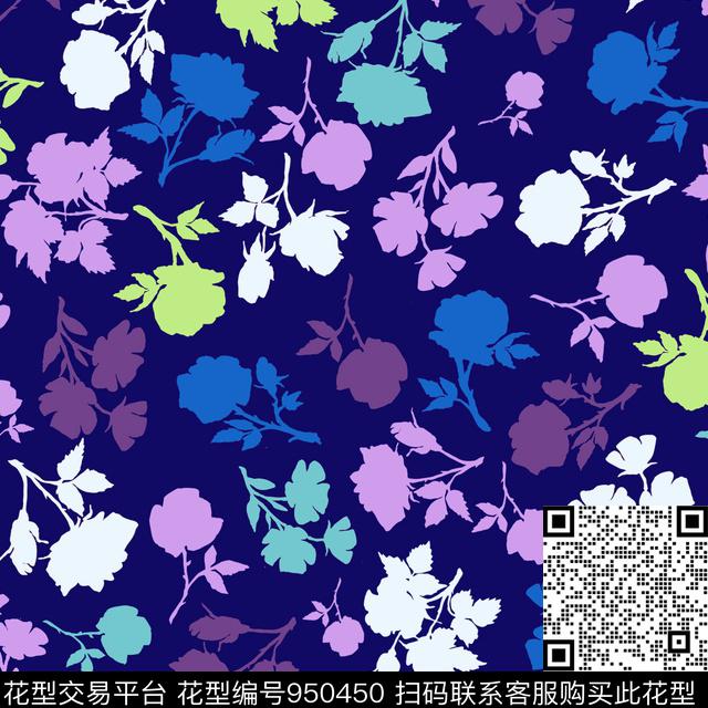 ES0716-1.jpg - 950450 - 小碎花 日本 剪影花卉 - 传统印花花型 － 女装花型设计 － 瓦栏