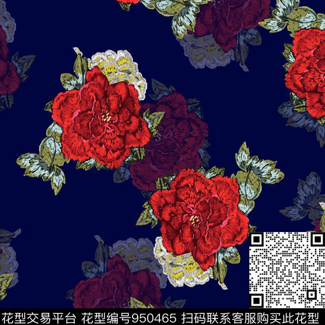 08051.jpg - 950465 - 传统花型 秋冬花型 花瓣 - 数码印花花型 － 泳装花型设计 － 瓦栏