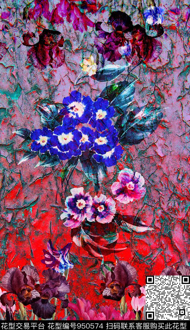s-4.jpg - 950574 - 民族风 数码花型 花卉 - 数码印花花型 － 女装花型设计 － 瓦栏