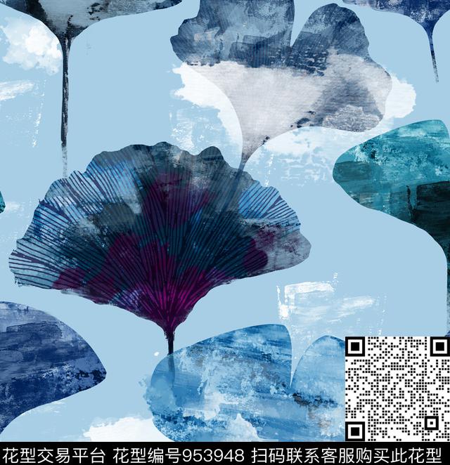 瓦栏2-1.jpg - 953948 - 枫叶 抽象 肌理 - 传统印花花型 － 墙纸花型设计 － 瓦栏