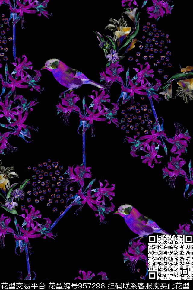 狂野豹纹花型.jpg - 957296 - 抽象 花卉 动物 - 数码印花花型 － 女装花型设计 － 瓦栏