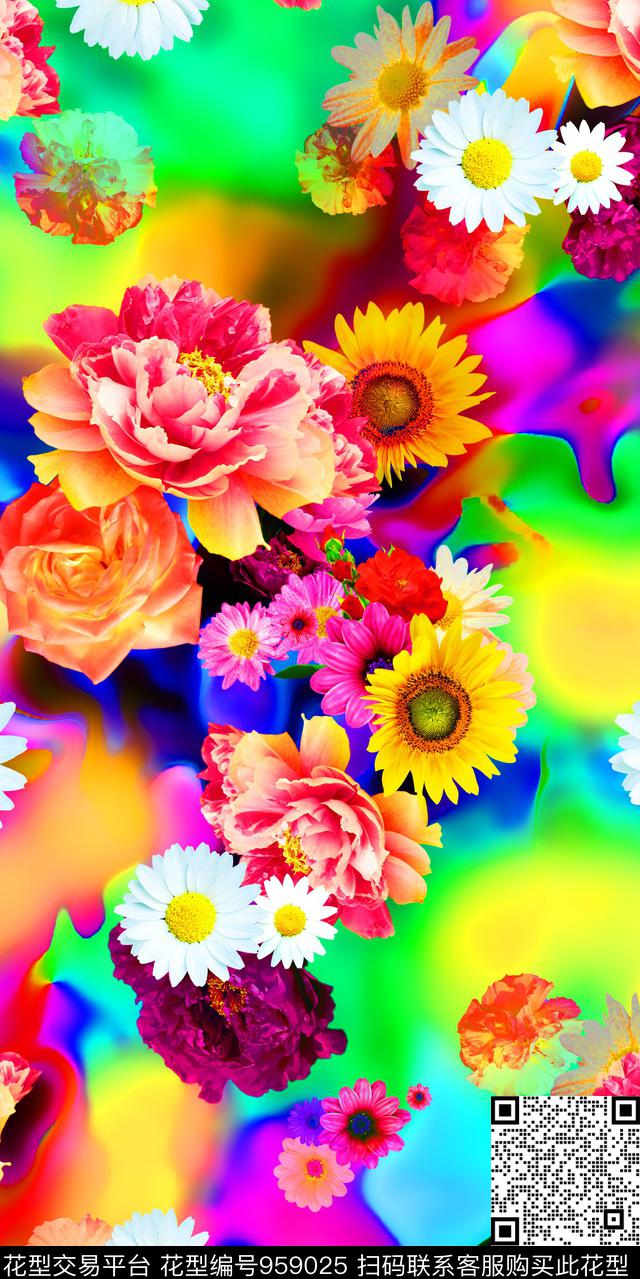 Z-20170079.jpg - 959025 - 鲜花 数码花型 大花 - 数码印花花型 － 女装花型设计 － 瓦栏