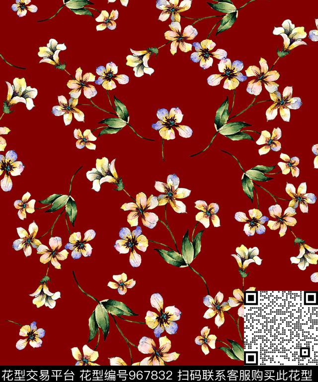 ge-3.jpg - 967832 - 手绘花卉 花卉 小碎花 - 数码印花花型 － 女装花型设计 － 瓦栏