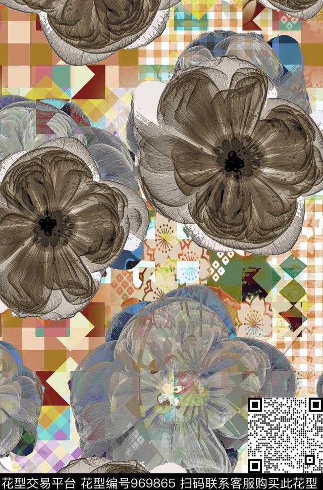 1711161706.jpg - 969865 - 古典花纹 数码花型 花卉 - 数码印花花型 － 女装花型设计 － 瓦栏