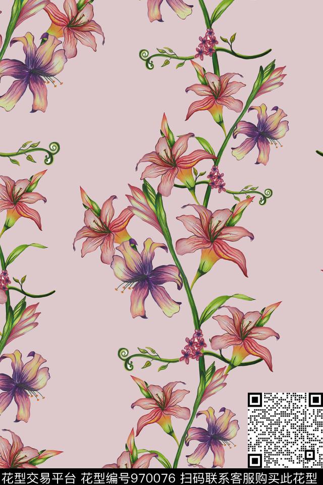 A-086主.jpg - 970076 - 数码花型 花卉 文艺 - 数码印花花型 － 女装花型设计 － 瓦栏