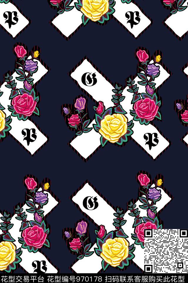 20171117003.jpg - 970178 - 数码花型 花卉 玫瑰花 - 数码印花花型 － 女装花型设计 － 瓦栏