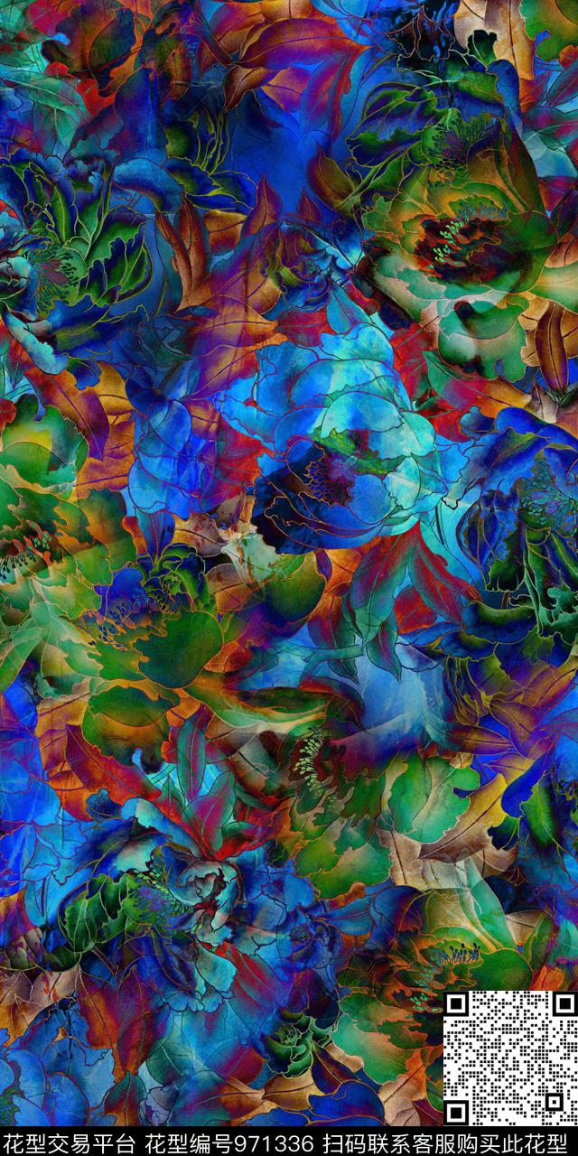 Qq17.11.19-4.jpg - 971336 - 肌理 抽象花卉 抽象底纹 - 数码印花花型 － 女装花型设计 － 瓦栏