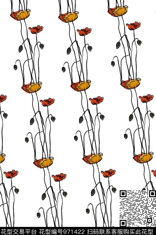 20170730079.jpg - 971422 - 抽象 花卉 大牌风 - 数码印花花型 － 女装花型设计 － 瓦栏