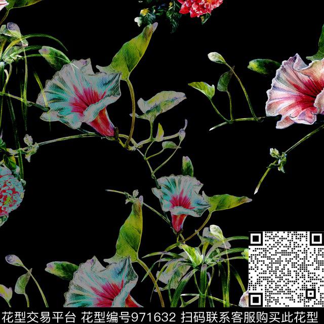 MAG112001.jpg - 971632 - 数码花型 牵牛花 花卉 - 数码印花花型 － 女装花型设计 － 瓦栏