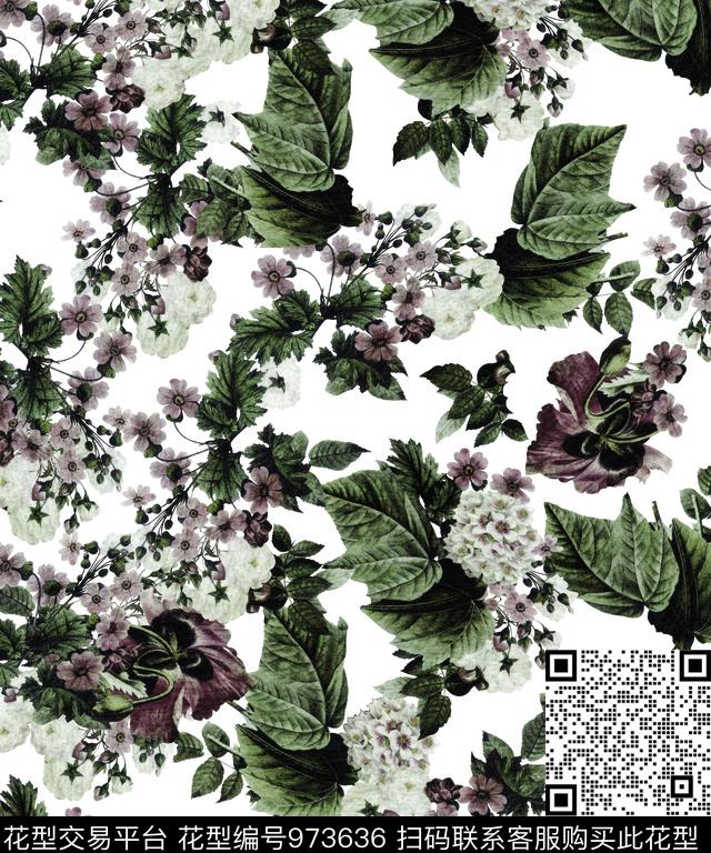 33.jpg - 973636 - 动物花卉 艺术 古典花纹 - 数码印花花型 － 女装花型设计 － 瓦栏