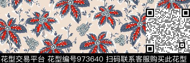 36.jpg - 973640 - 动物花卉 艺术 古典花纹 - 数码印花花型 － 女装花型设计 － 瓦栏