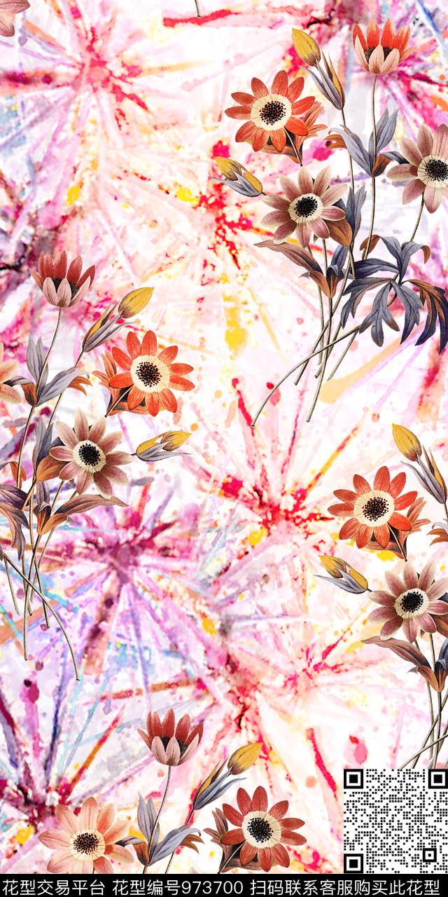 171124-1.jpg - 973700 - 数码花型 植物 花卉 - 数码印花花型 － 女装花型设计 － 瓦栏