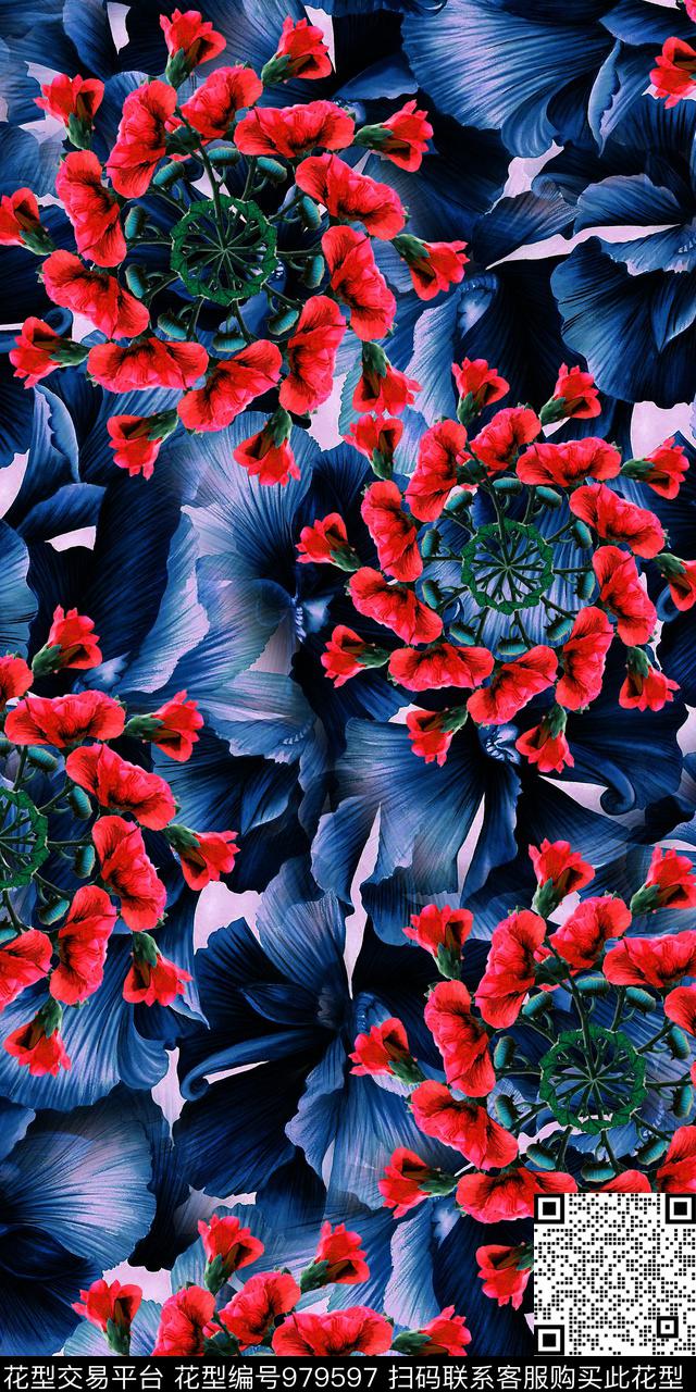 Qq17.12.05-4.jpg - 979597 - 抽象花卉 几何 抽象底纹 - 数码印花花型 － 女装花型设计 － 瓦栏