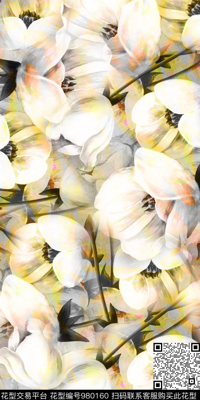 xf-62.jpg - 980160 - 数码花型 水彩花卉 手绘花卉 - 数码印花花型 － 女装花型设计 － 瓦栏