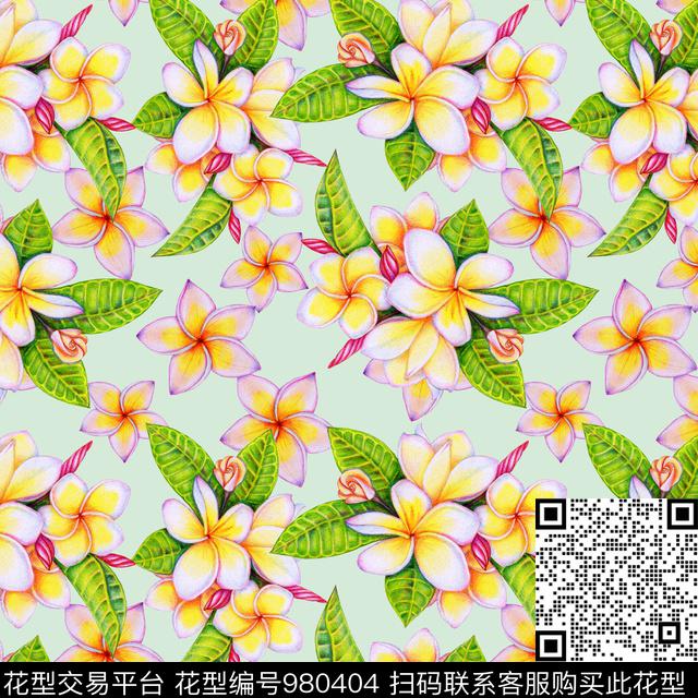 绿地小花-分层.jpg - 980404 - 数码花型 植物 花卉 - 数码印花花型 － 女装花型设计 － 瓦栏