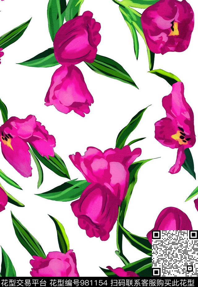 M1.jpg - 981154 - 大花 数码花型 抽象花卉 - 数码印花花型 － 女装花型设计 － 瓦栏