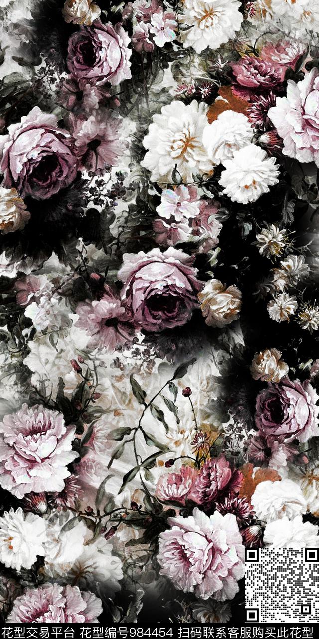 171214-2.jpg - 984454 - 数码花型 花卉 大牌风 - 数码印花花型 － 女装花型设计 － 瓦栏