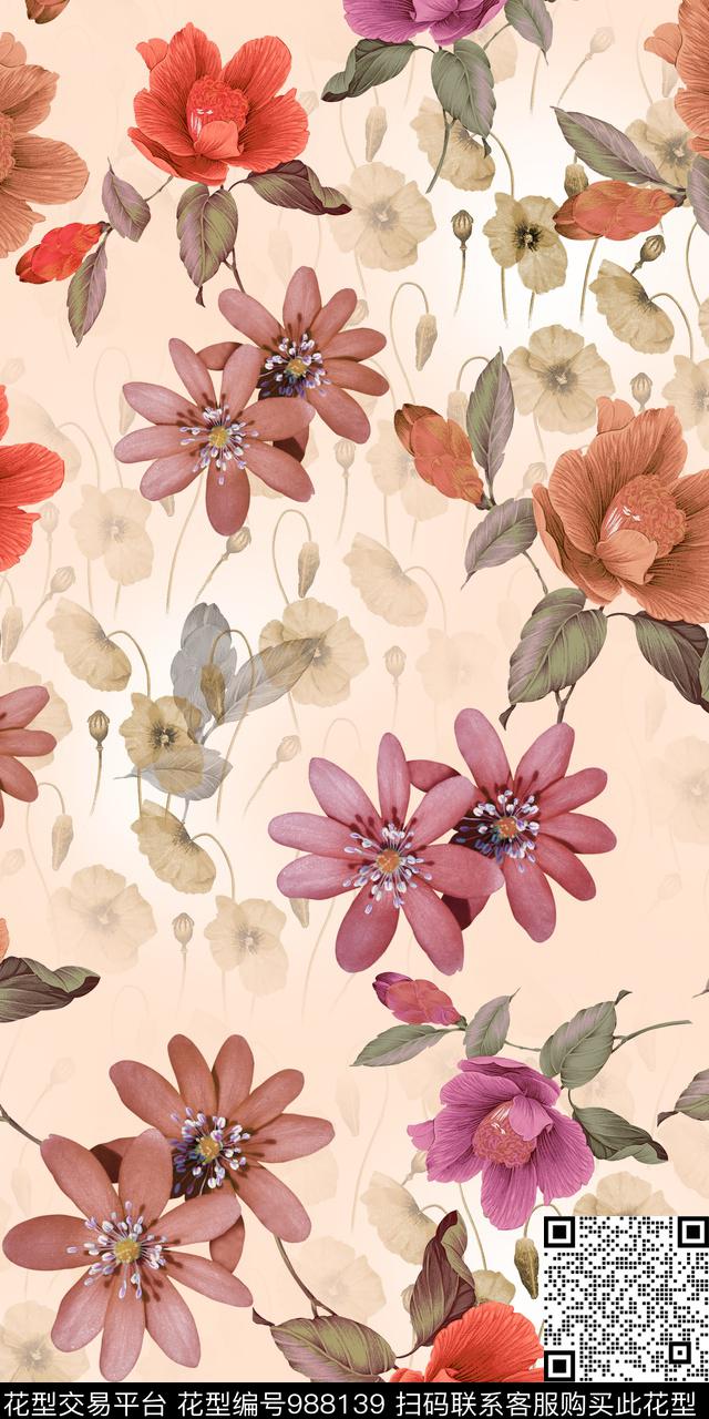 171218-2.jpg - 988139 - 数码花型 植物 花卉 - 数码印花花型 － 女装花型设计 － 瓦栏