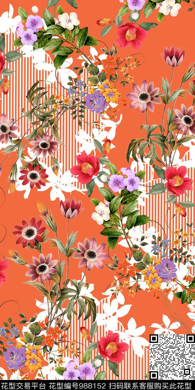 171221-1.jpg - 988152 - 数码花型 花卉 几何 - 数码印花花型 － 女装花型设计 － 瓦栏