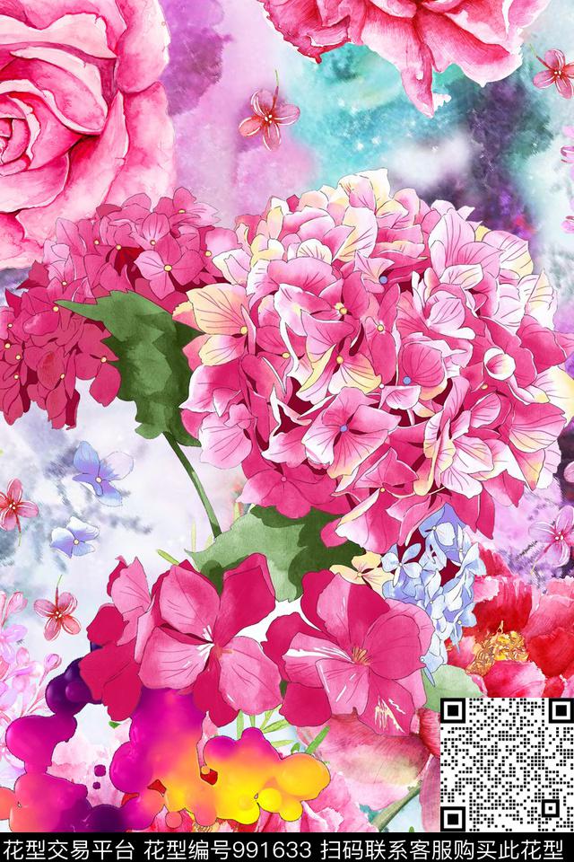ZL.jpg - 991633 - 数码花型 大花 花卉 - 数码印花花型 － 女装花型设计 － 瓦栏