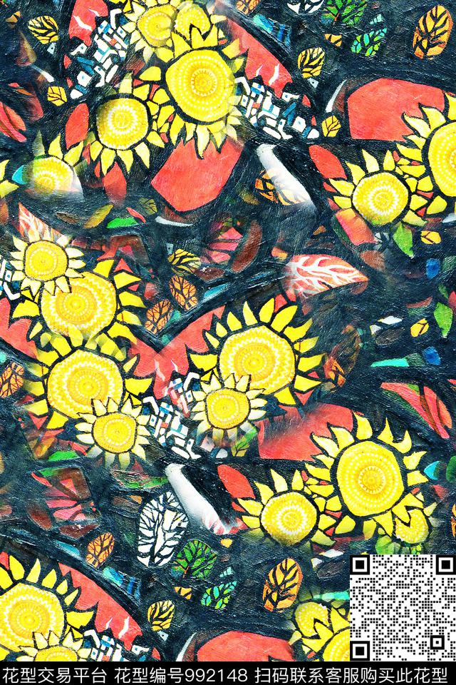 1712-07.jpg - 992148 - 太阳 抽象 几何 - 数码印花花型 － 女装花型设计 － 瓦栏
