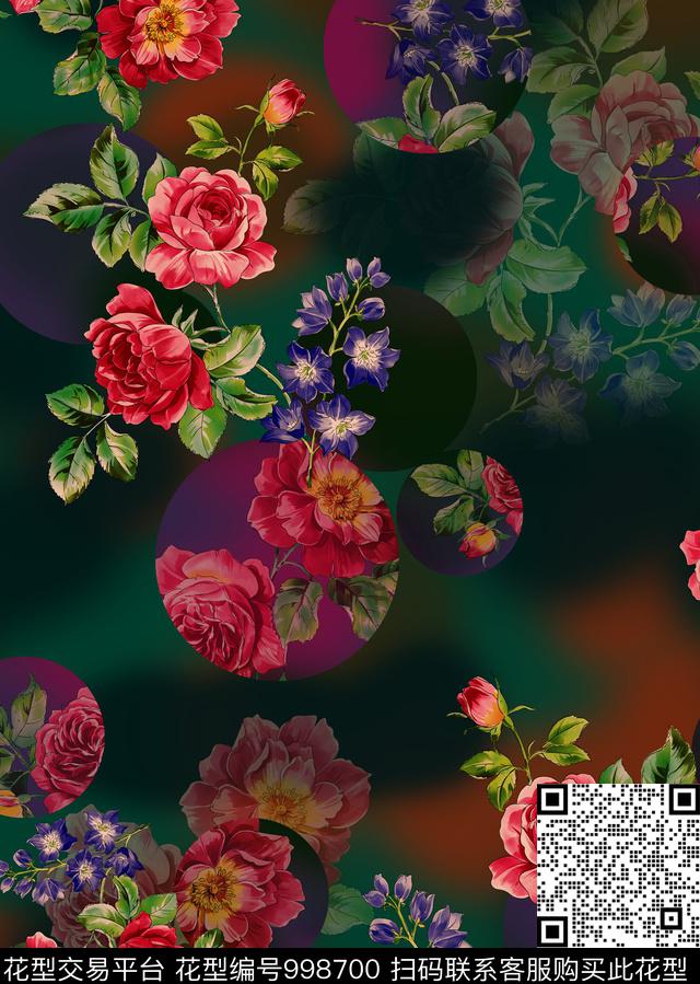 hn.jpg - 998700 - 月季花 手绘花卉 花卉 - 数码印花花型 － 女装花型设计 － 瓦栏