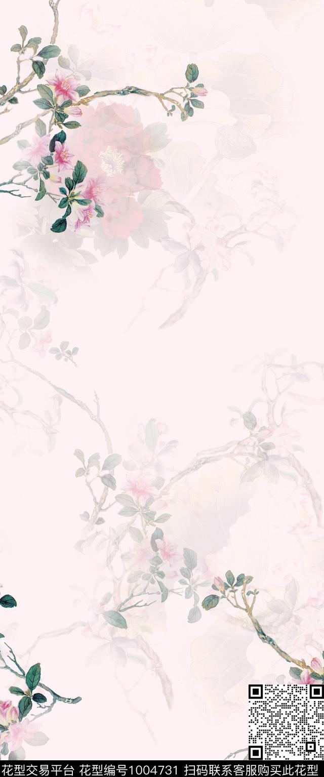 画笔kh1.jpg - 1004731 - 植物 花卉 清爽底花卉 - 数码印花花型 － 女装花型设计 － 瓦栏