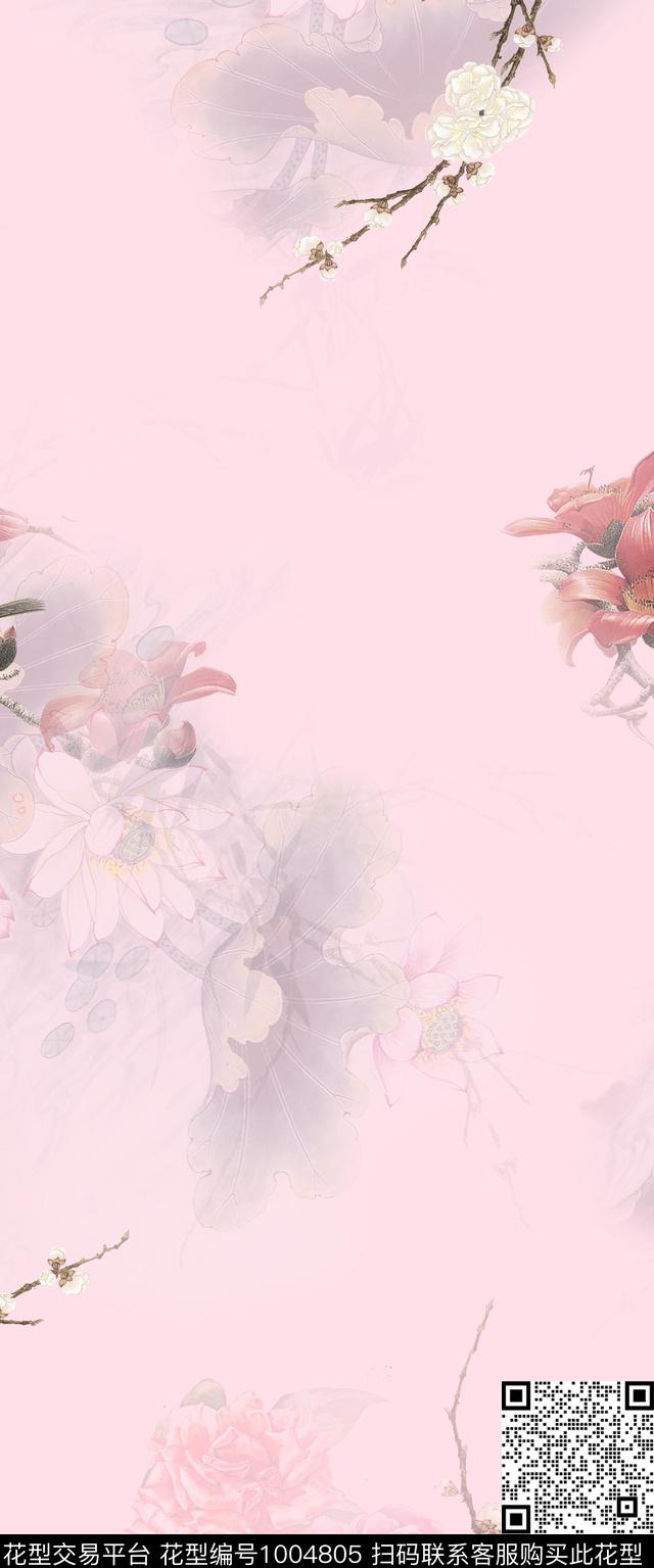 画笔kh2-1.jpg - 1004805 - 植物 花卉 清爽底花卉 - 数码印花花型 － 女装花型设计 － 瓦栏