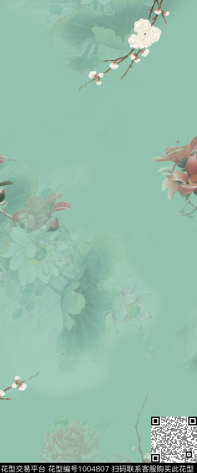 画笔kh2-3.jpg - 1004807 - 植物 花卉 清爽底花卉 - 数码印花花型 － 女装花型设计 － 瓦栏