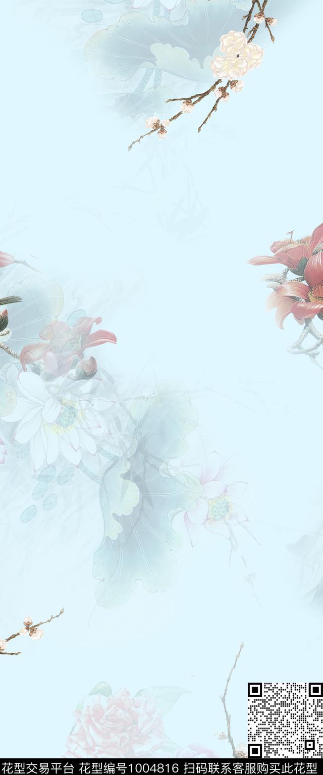 画笔kh2.jpg - 1004816 - 植物 花卉 清爽底花卉 - 数码印花花型 － 女装花型设计 － 瓦栏