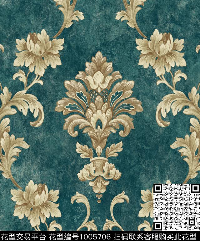 16.jpg - 1005706 - 欧洲 大马士革 复古 - 传统印花花型 － 窗帘花型设计 － 瓦栏