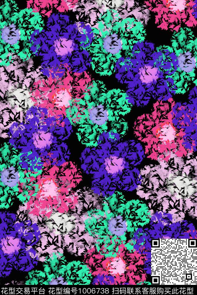huaa.jpg - 1006738 - 数码花型 抽象 花卉 - 数码印花花型 － 女装花型设计 － 瓦栏