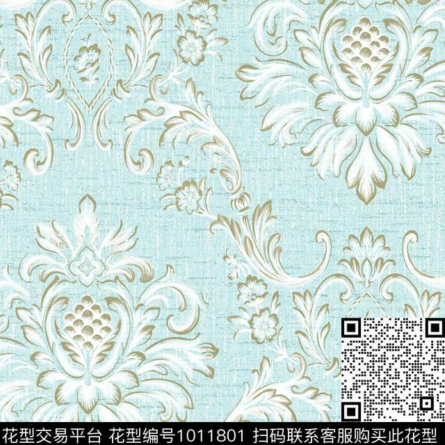 107.jpg - 1011801 - 大马士革 欧洲 欧式家纺 - 传统印花花型 － 窗帘花型设计 － 瓦栏