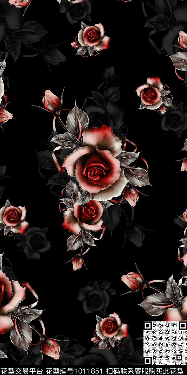 18-1-14.jpg - 1011851 - 数码花型 玫瑰花 女装 - 数码印花花型 － 女装花型设计 － 瓦栏