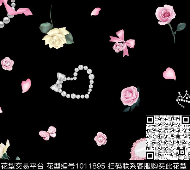 珍珠花瓣.jpg - 1011895 - 数码花型 花瓣 花卉 - 数码印花花型 － 女装花型设计 － 瓦栏