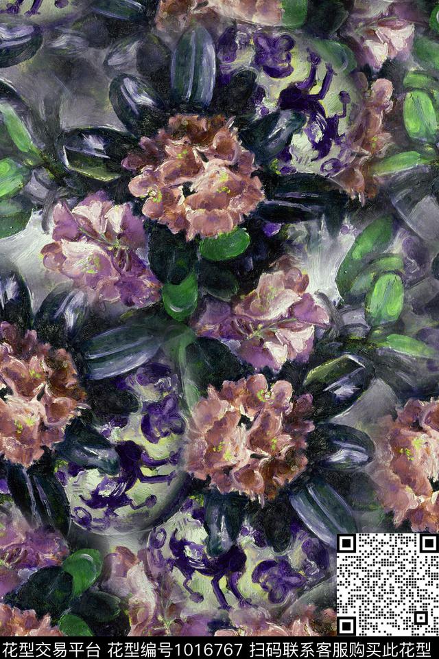 1801-07.jpg - 1016767 - 数码花型 花卉 满版散花 - 数码印花花型 － 女装花型设计 － 瓦栏