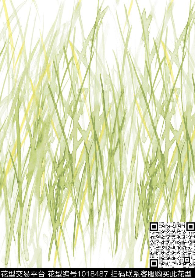 leaves_05-v1.jpg - 1018487 - 植物 抽象 简约 - 传统印花花型 － 窗帘花型设计 － 瓦栏