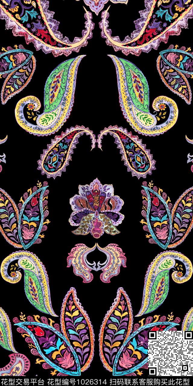 JY-3.jpg - 1026314 - 传统纹样 手绘花卉 2018秋冬 - 数码印花花型 － 女装花型设计 － 瓦栏