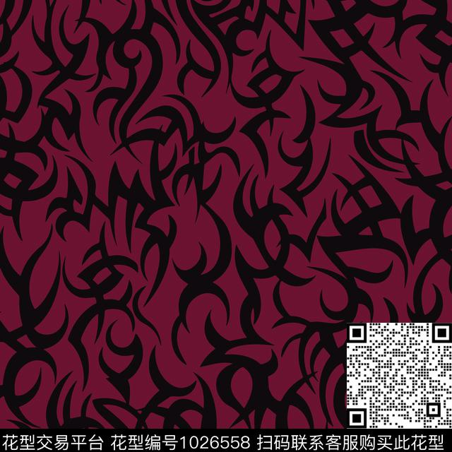 线条抽象男装数码印花花型下载（图片编号: 1026558） - 瓦栏（Walan）