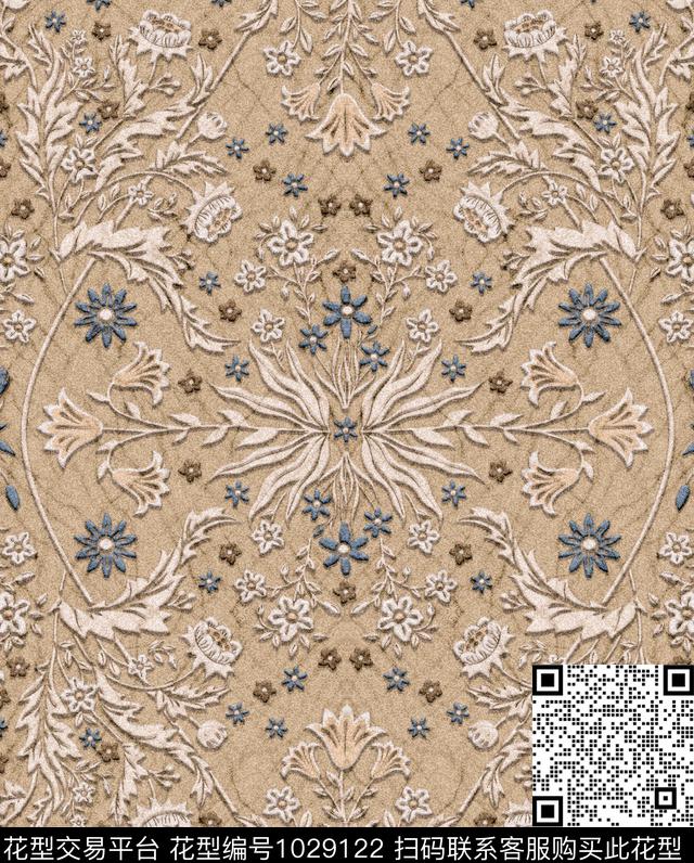 沙发A.jpg - 1029122 - 肌理 质感 精致 - 数码印花花型 － 沙发布花型设计 － 瓦栏