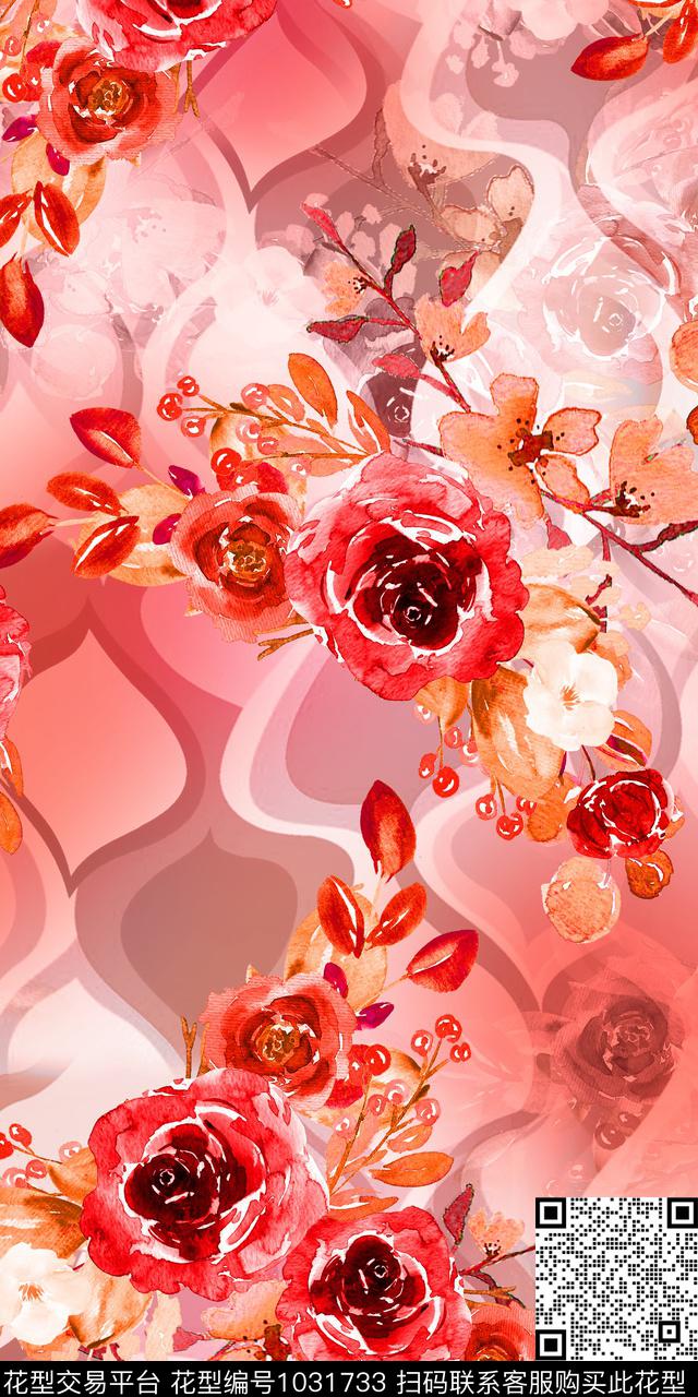 180321-7-1.jpg - 1031733 - 数码花型 花卉 几何 - 数码印花花型 － 女装花型设计 － 瓦栏