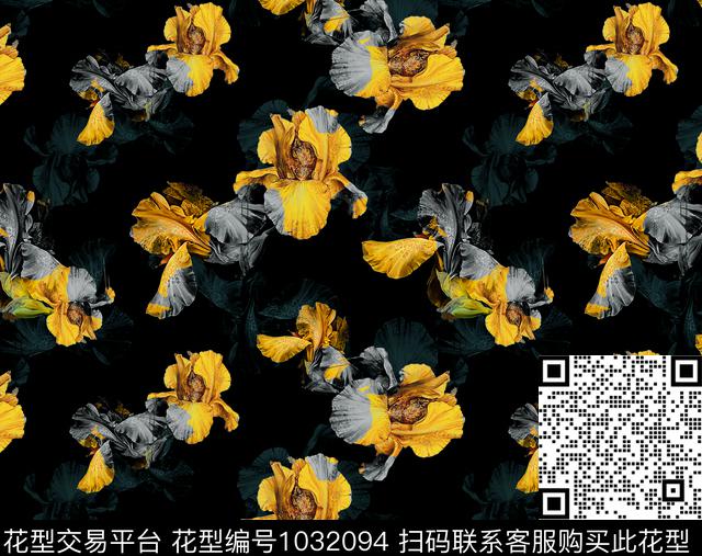 油画金花.jpg - 1032094 - 男装 花卉 欧洲 - 数码印花花型 － 男装花型设计 － 瓦栏