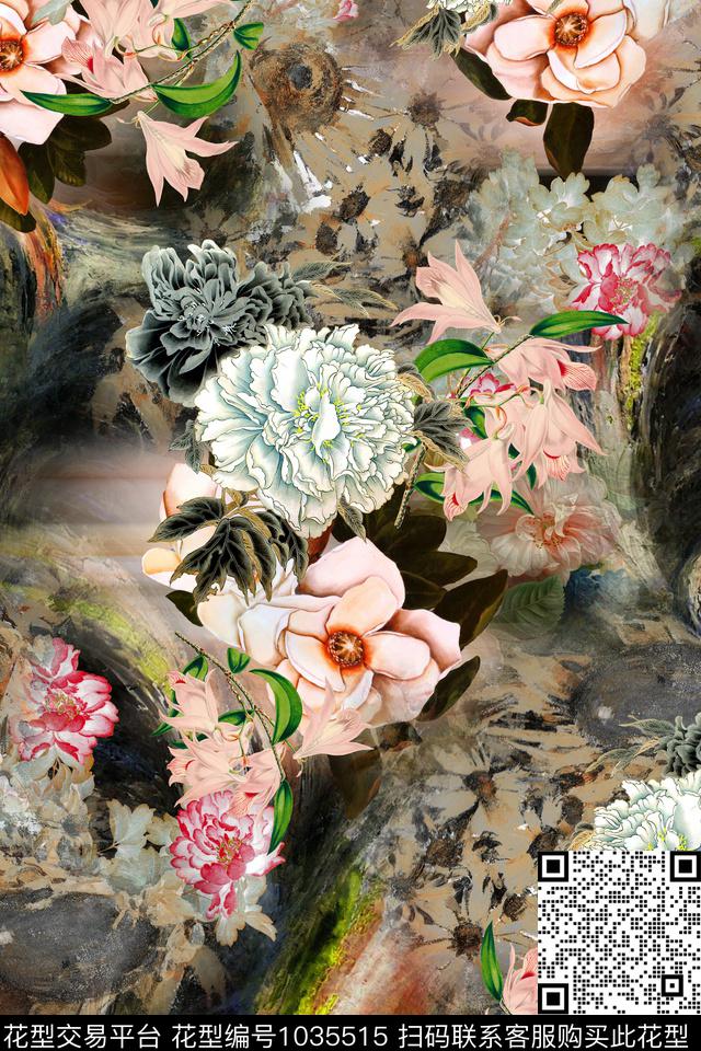 0137.jpg - 1035515 - 肌理 水彩花卉 中国 - 数码印花花型 － 女装花型设计 － 瓦栏
