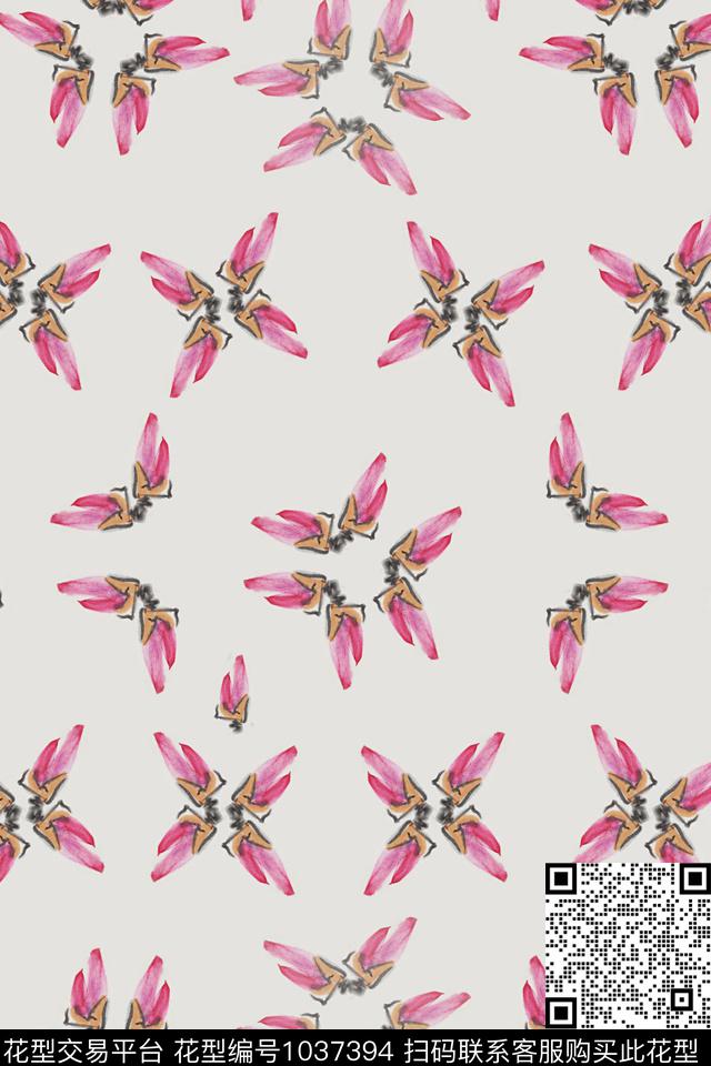 植物玉兰花语手绘玉兰数码印花花型下载（图片编号: 1037394） - 瓦栏（Walan）