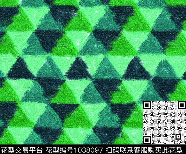几何定位三角形毛绒数码印花花型下载（图片编号: 1038097） - 瓦栏（Walan）