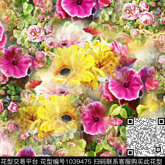 QJ2018-0031.jpg - 1039475 - 大花 抽象 花卉 - 数码印花花型 － 女装花型设计 － 瓦栏