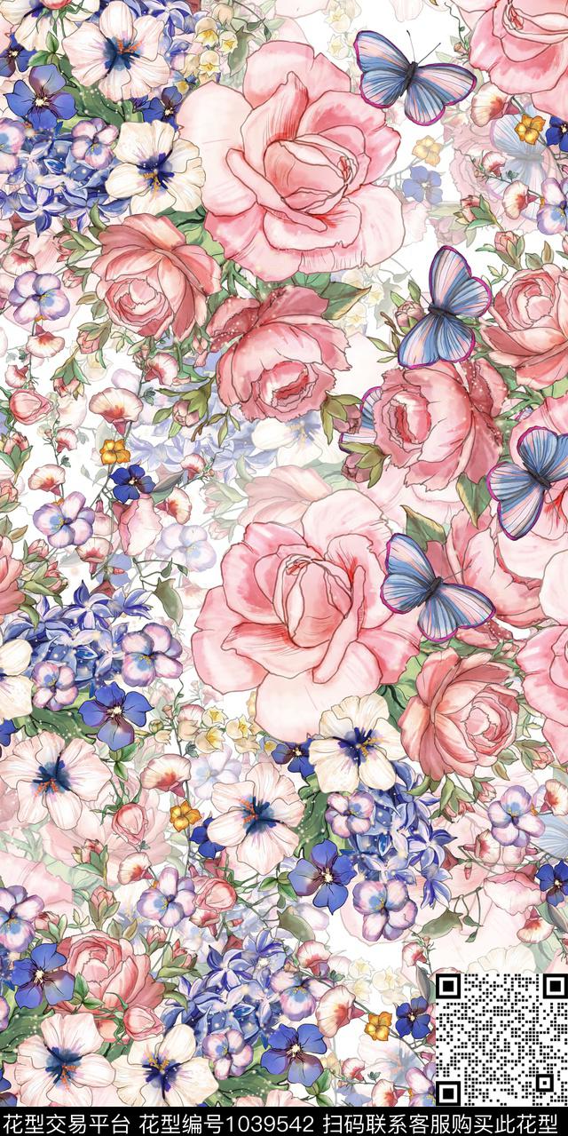 180402-2.jpg - 1039542 - 数码花型 水彩花卉 花卉 - 数码印花花型 － 女装花型设计 － 瓦栏