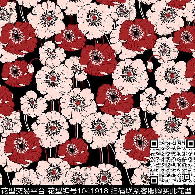 红杏花配色 (2).jpg - 1041918 - 数码花型 创意 简约 - 数码印花花型 － 女装花型设计 － 瓦栏